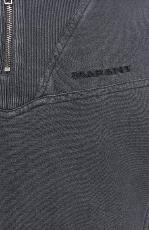 Хлопковый свитшот Isabel Marant Etoile SW0150FA/C1G03E Серый  SW0150FA/C1G03E Фото 6