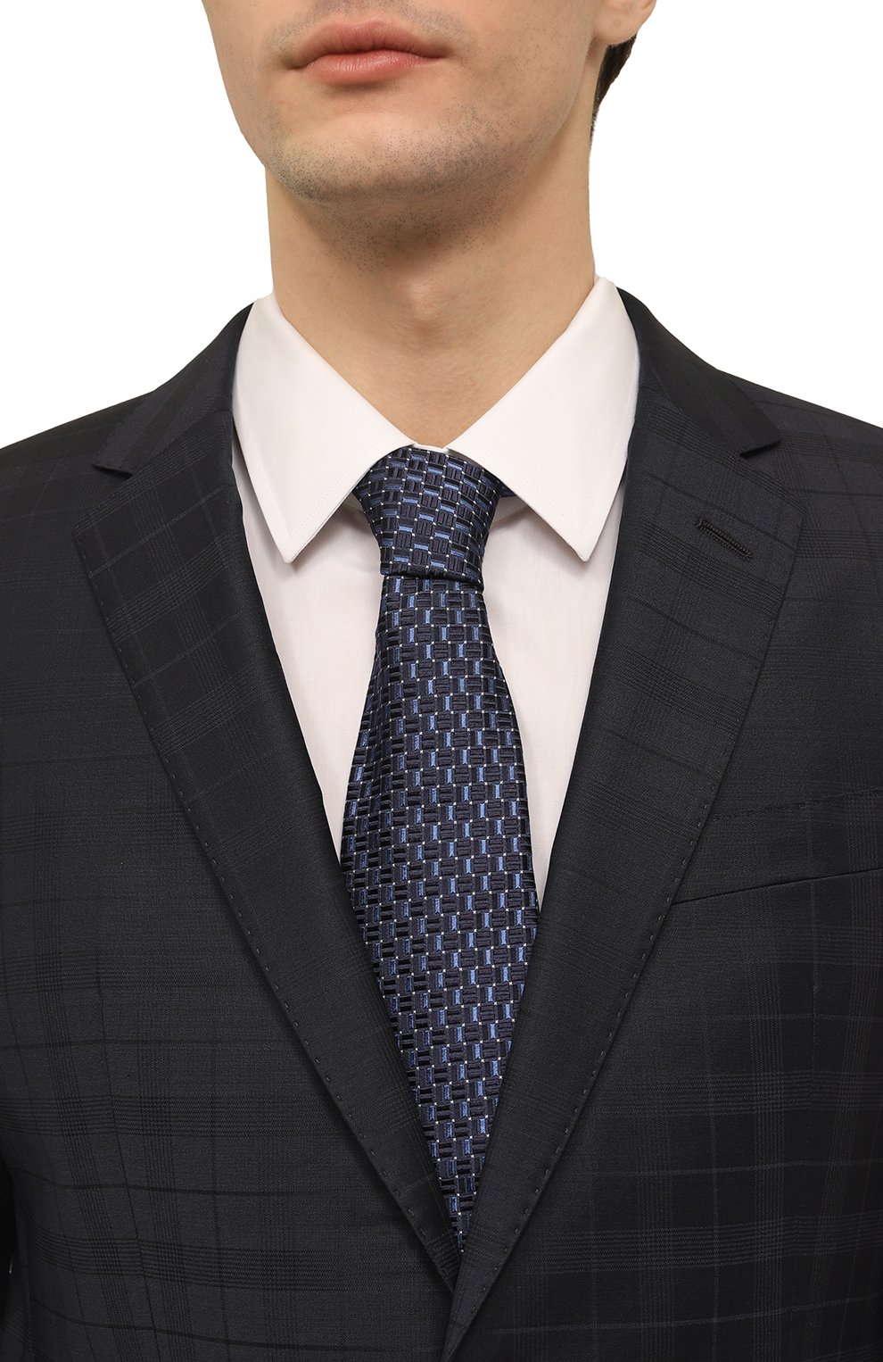 Шелковый галстук CORNELIANI синего цвета по цене 22100 руб., арт. 91U302-3120325, фото 2 Шелковый галстук CORNELIANI, арт. 91U302-3120325, фото 2