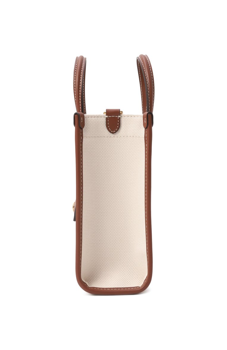 Женская сумка freya mini BURBERRY кремового цвета, арт. 8044143 | Фото 4 (Материал: Текстиль; Ремень/цепочка: На ремешке; Размер: mini)