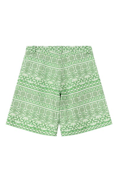 Хлопковые шорты ELIE SAAB JUNIOR зеленого цвета по цене 37750 руб., арт. EFPA021/TS1103_001, фото 2 Хлопковые шорты ELIE SAAB JUNIOR, арт. EFPA021/TS1103_001, фото 2