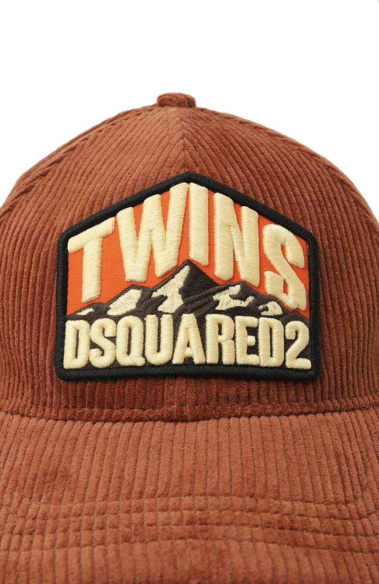 Мужская хлопковая бейсболка DSQUARED2 коричневого цвета, арт. BCM0873/16204546 | Фото 4 (Нос: Не проставлено; Материал: Хлопок, Текстиль)