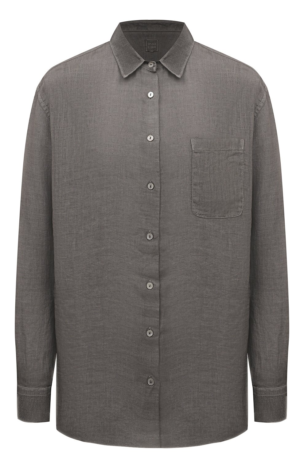 Льняная рубашка 120% LINO серого цвета по цене 28100 руб., арт. 31ALIW19GE/000B317/S00, фото 1 Льняная рубашка 120% LINO, арт. 31ALIW19GE/000B317/S00, фото 1