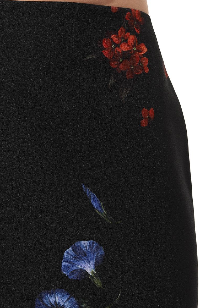 Женская юбка ELIE SAAB черного цвета, арт. 15698 | Фото 5 (Длина Ж (юбки, платья, шорты): Мини; Материал подклада: Шелк; Материал внешний: Синтетический материал, Шелк; Женское Кросс-КТ: Юбка-одежда; Автоматизация состава: Проставлено; Автоматизация ТО: Проставлено)