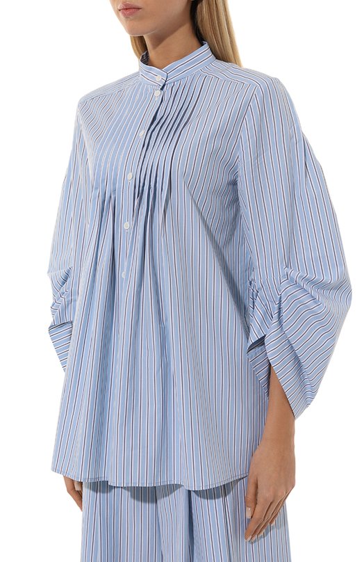 Хлопковая рубашка Alberta Ferretti Голубой, фото 3