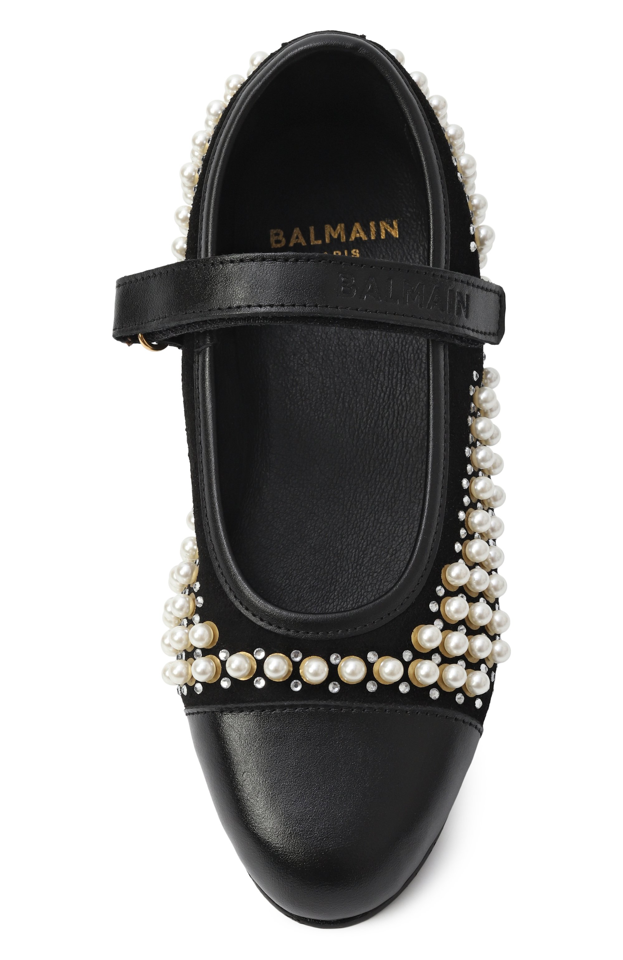 Кожаные балетки BALMAIN черного цвета по цене 55850 руб., арт. BX0B66, фото 4 Кожаные балетки BALMAIN, арт. BX0B66, фото 4