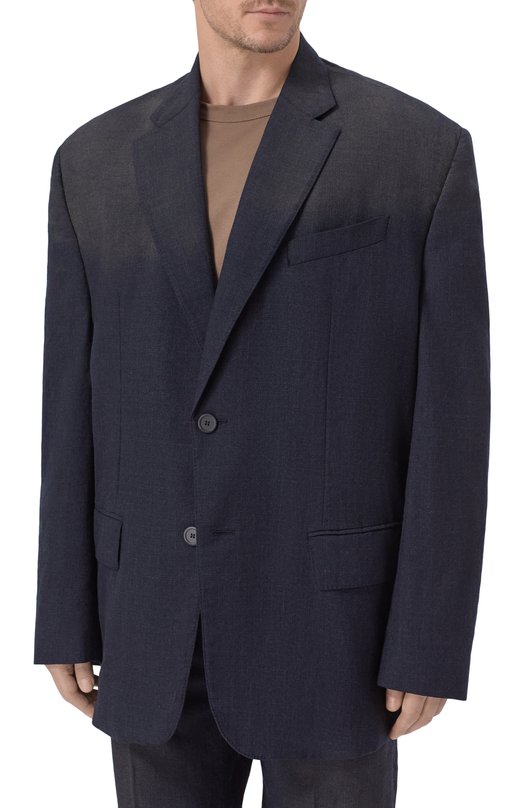 Шерстяной пиджак Balenciaga 857398/TQT27 Синий  857398/TQT27 Фото 3