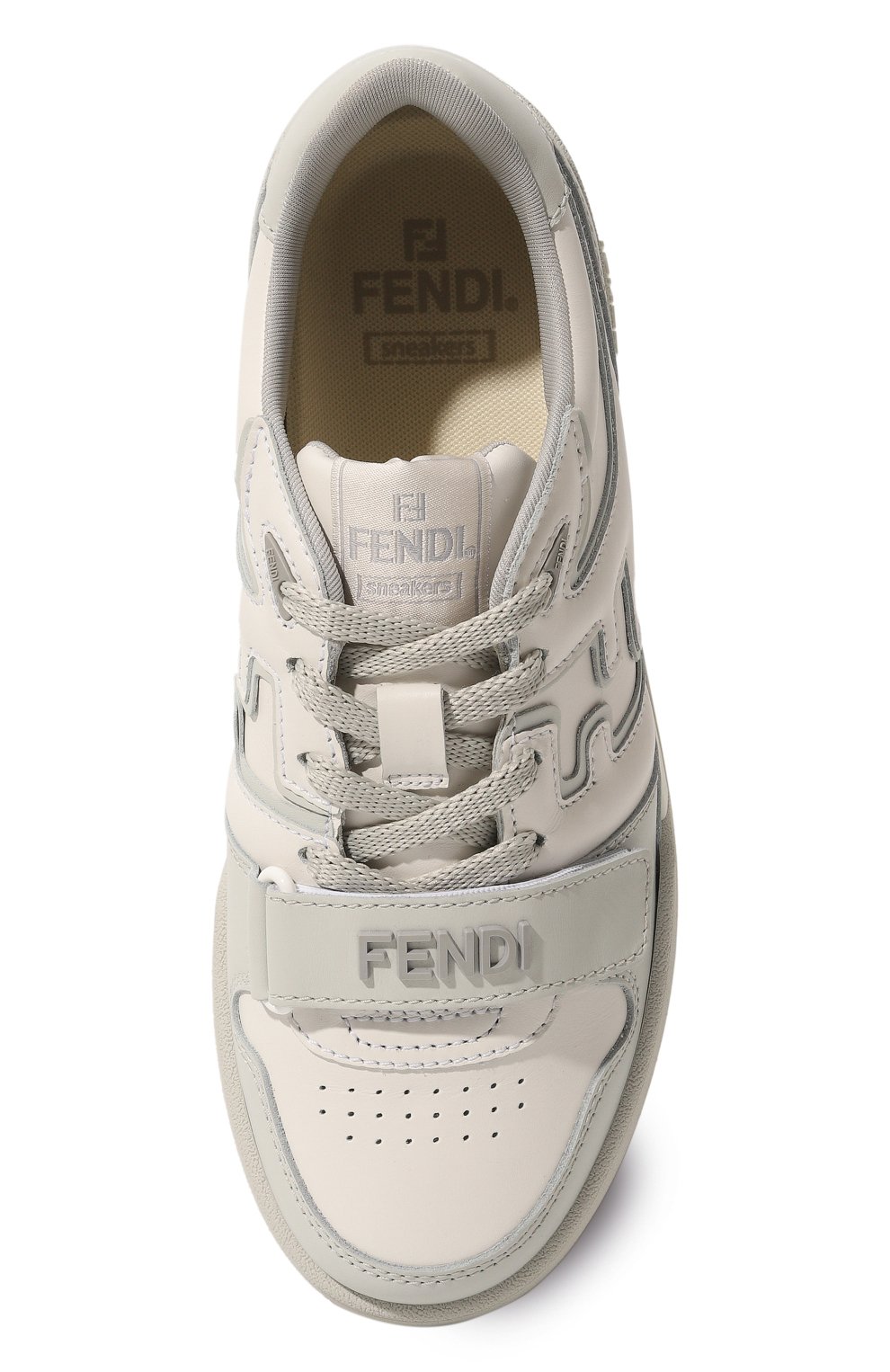 Кожаные кеды fendi match FENDI светло-серого цвета по цене 98550 руб., арт. 8E8453 A0MN, фото 6 Кожаные кеды fendi match FENDI, арт. 8E8453 A0MN, фото 6