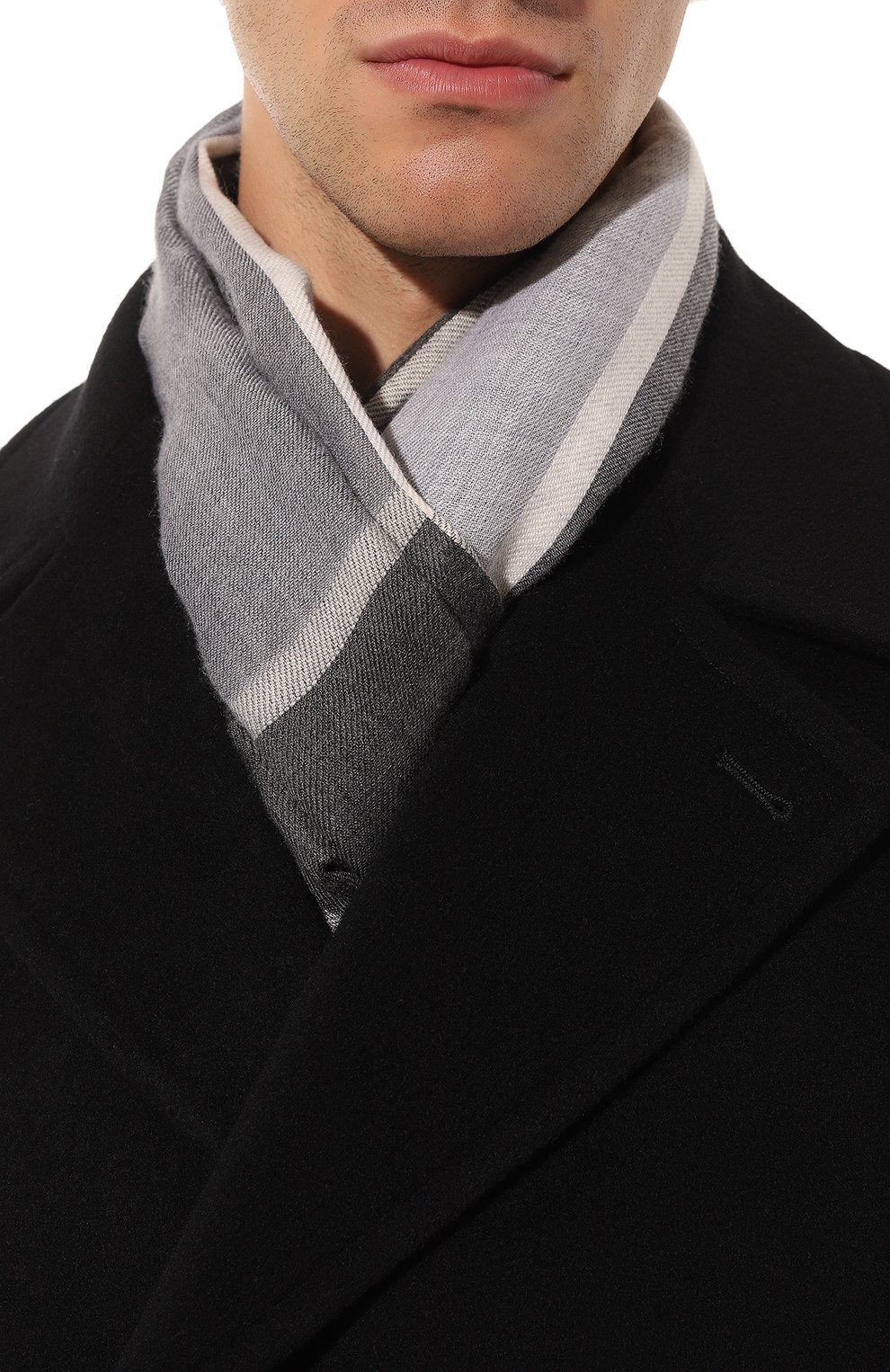Шарф из кашемира и шелка BRUNELLO CUCINELLI серого цвета по цене 83400 руб., арт. MSC606AV, фото 3 Шарф из кашемира и шелка BRUNELLO CUCINELLI, арт. MSC606AV, фото 3