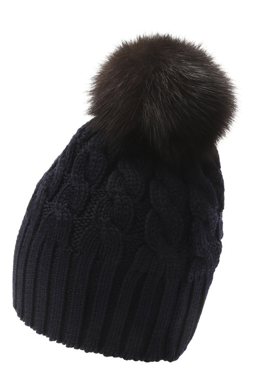 Шерстяная шапка Mona с отделкой из соболя Black Sable BS-24016 Синий  BS-24016 Фото 2
