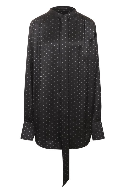 Атласная блузка Ann Demeulemeester B0012793/FA618 Чёрный B0012793/FA618