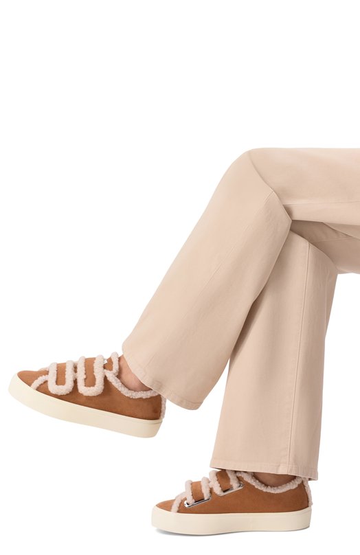 Замшевые кеды Shearling Low Velcro INUIKII 1001.001.0231 Коричневый  1001.001.0231 Фото 2