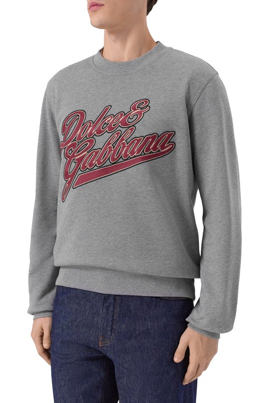 Хлопковый свитшот Dolce & Gabbana G9ABJZ/G7PFV Серый  G9ABJZ/G7PFV Фото 3