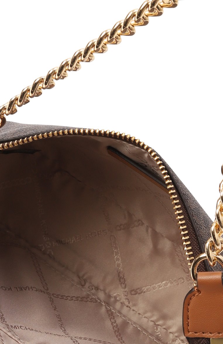 Женская сумка jet set medium MICHAEL MICHAEL KORS коричневого цвета, арт. 32F1GJ6W6B | Фото 5 (Размер: medium; Материал: Экокожа)