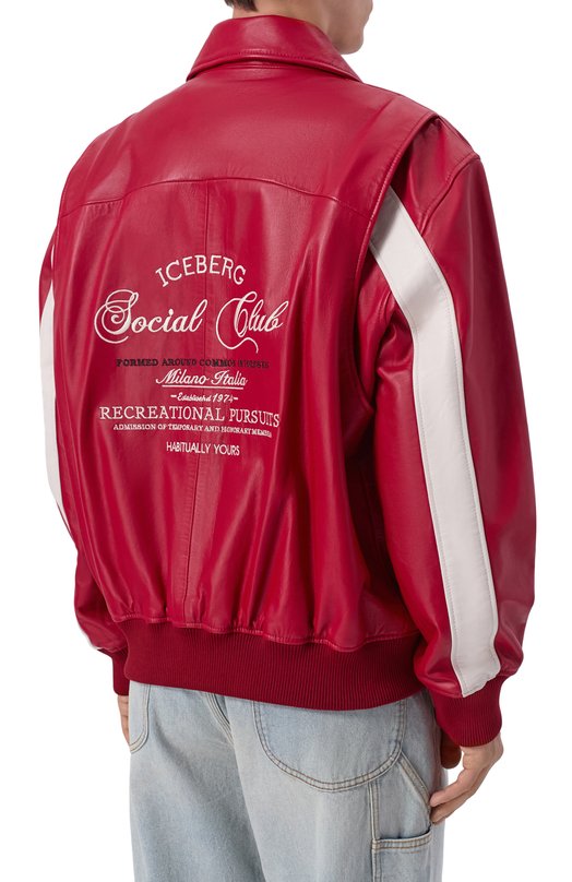 Кожаный бомбер Iceberg Z020/6805 Красный  Z020/6805 Фото 4