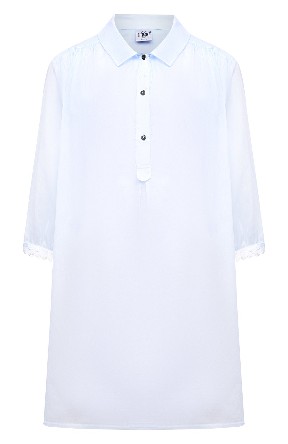 Сорочка CELESTINE голубого цвета по цене 25450 руб., арт. 20000791/YVETTE SHIRT, фото 1 Сорочка CELESTINE, арт. 20000791/YVETTE SHIRT, фото 1