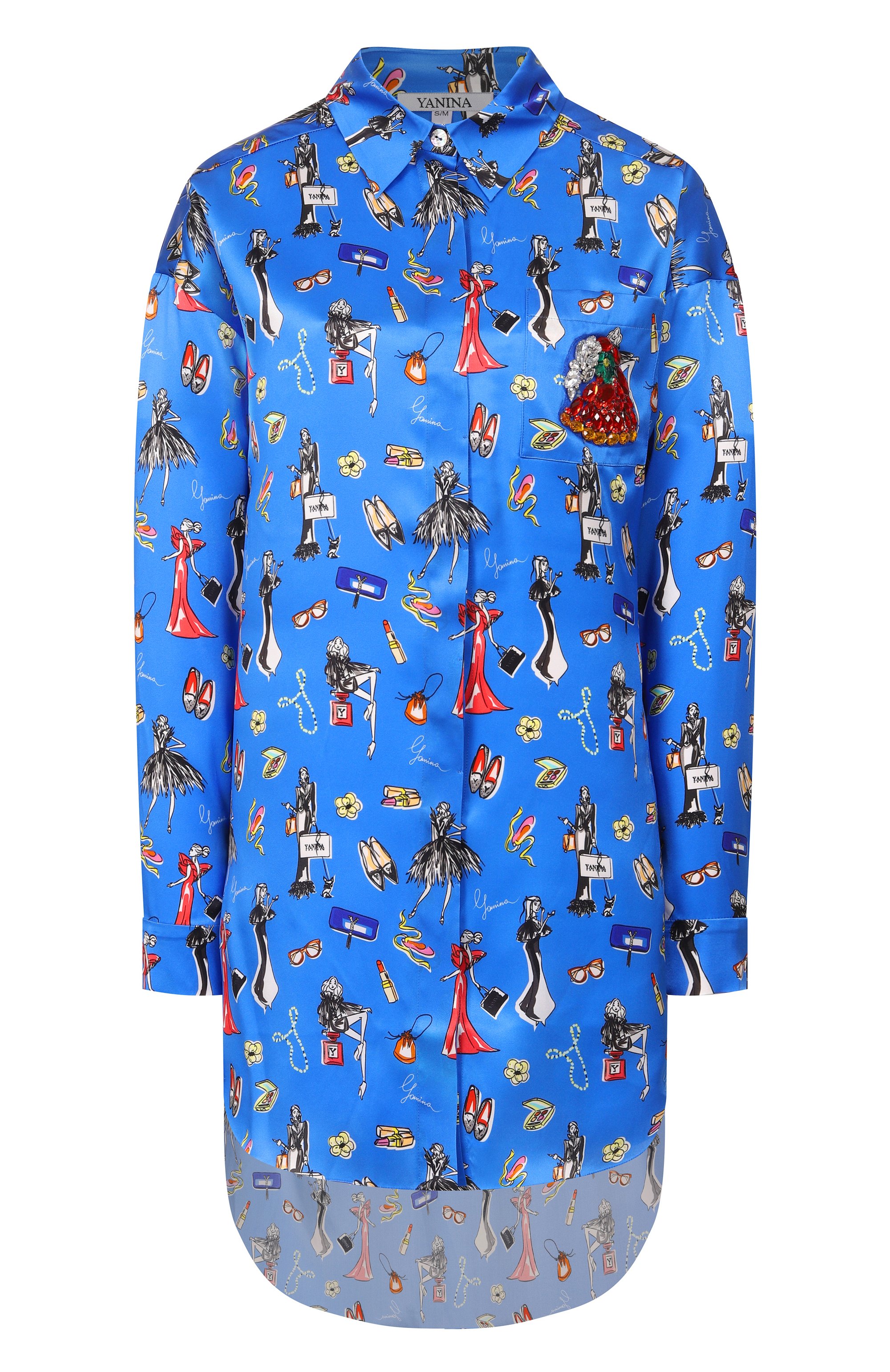 Атласная рубашка YANINA, арт. T-3122, фото 1