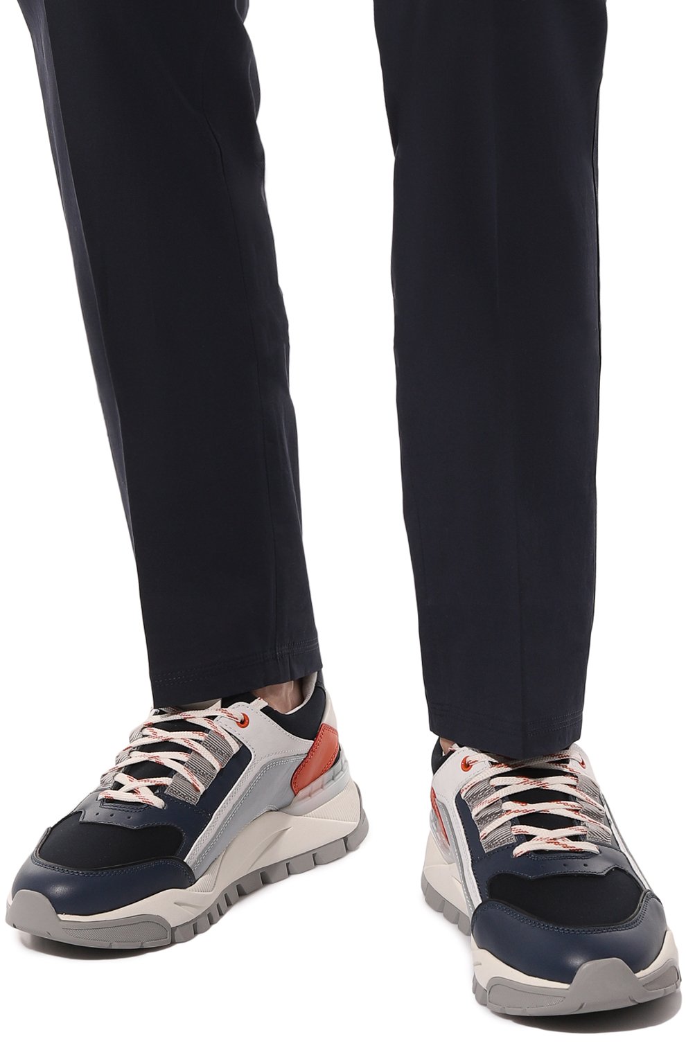 Комбинированные кроссовки SANTONI разноцветного цвета по цене 69950 руб., арт. MBIH21877BGAGCSAU55, фото 3 Комбинированные кроссовки SANTONI, арт. MBIH21877BGAGCSAU55, фото 3