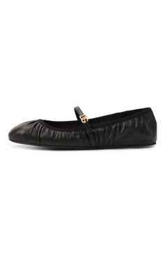 Женские кожаные балетки vally DOLCE & GABBANA черного цвета, арт. CB0257/AD137 | Фото 4 (Подошва: Плоская; Материал внешний: Натуральная кожа; Материал внутренний: Натуральная кожа; Размерность: Идёт в размер; Автоматизация состава: Проставлено; Автоматизация ТО: Проставлено)
