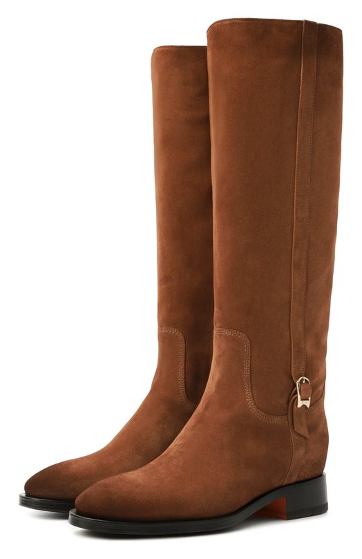 Замшевые сапоги Santoni WSHG71084BJ2NHSY Коричневый WSHG71084BJ2NHSY