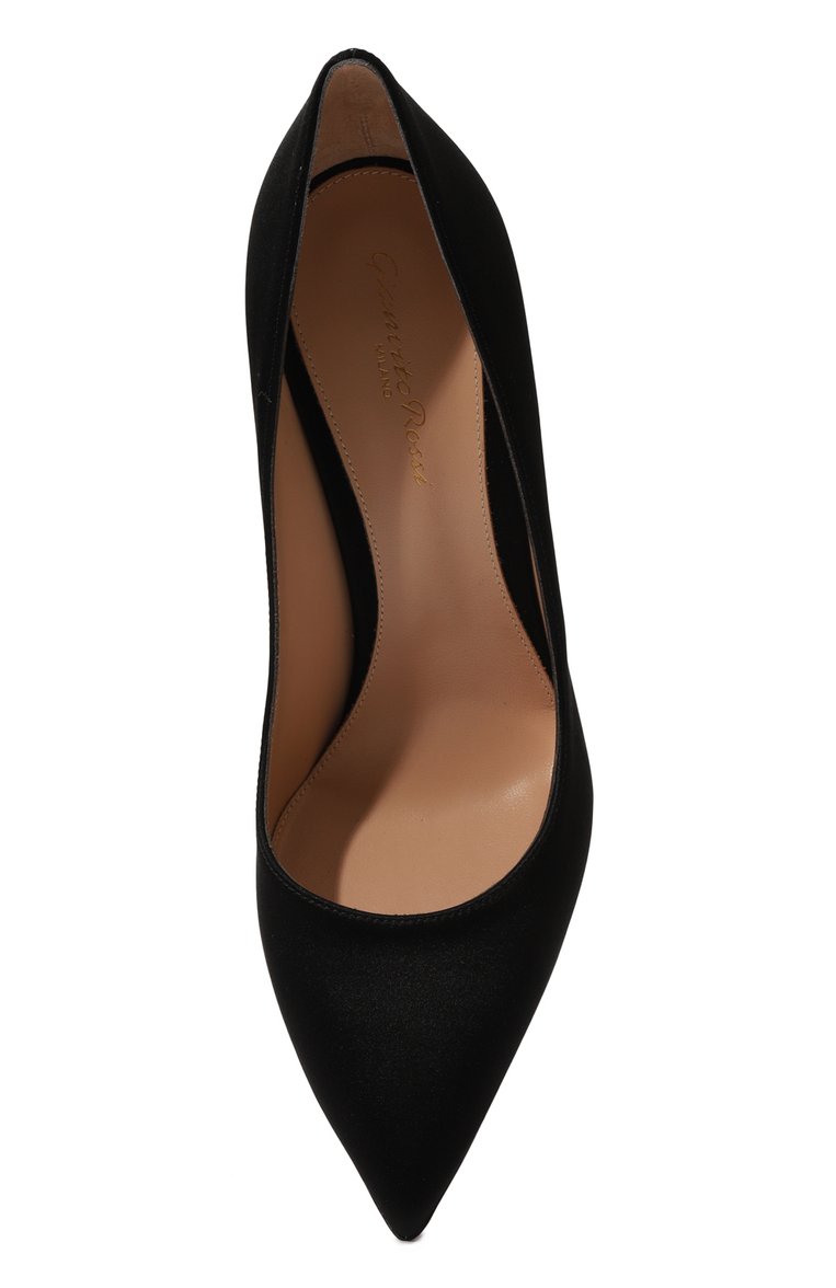 Женские атласные туфли gianvito 105 на шпильке GIANVITO ROSSI черного цвета, арт. G28470.15RIC.RASNER0 | Фото 6 (Каблук высота: Высокий; Материал внутренний: Натуральная кожа; Материал внешний: Текстиль; Подошва: Плоская; Каблук тип: Шпилька)