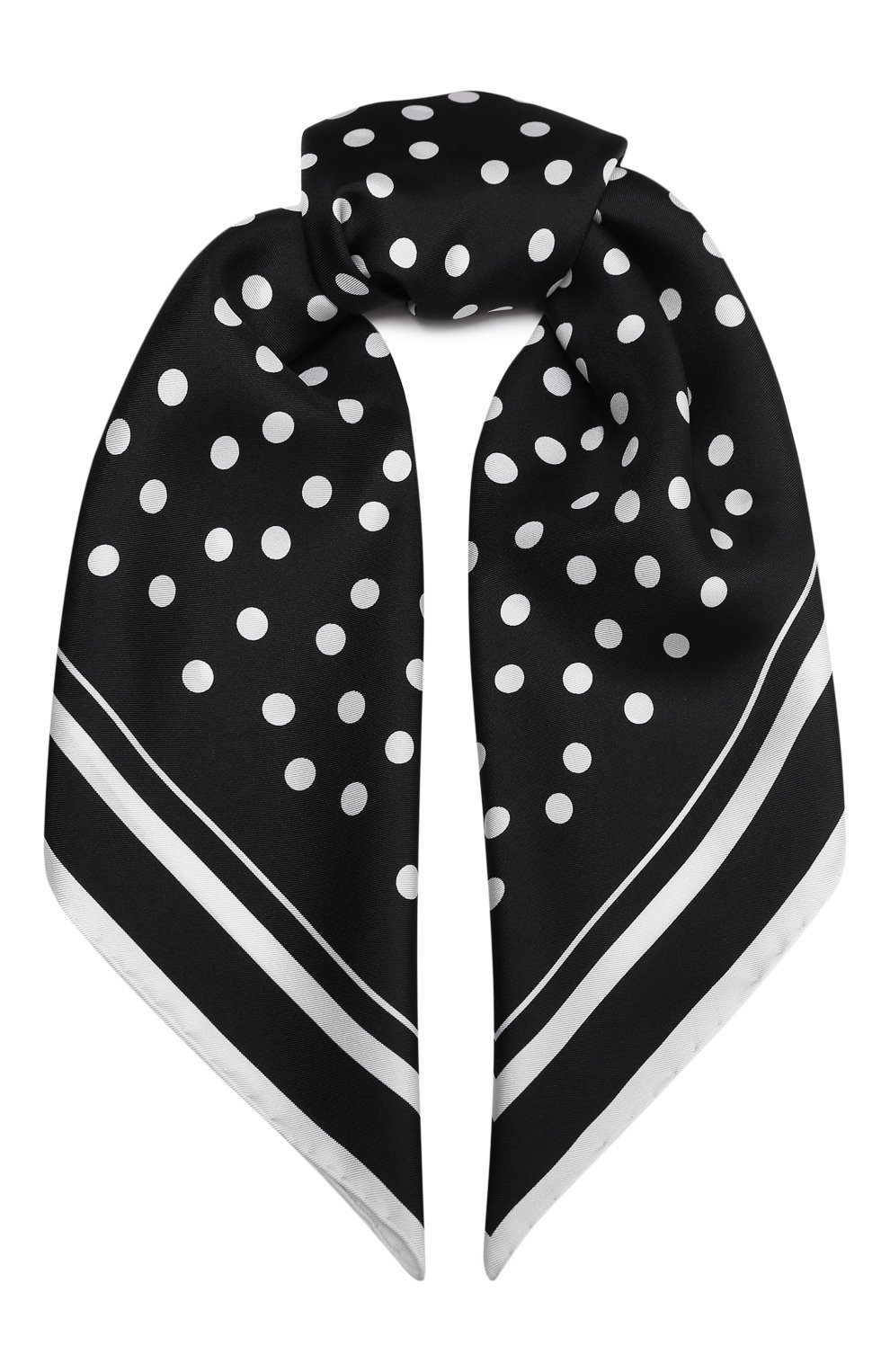 Шелковый платок DOLCE & GABBANA черно-белого цвета по цене 52250 руб., арт. FN090R/GDCFX, фото 1 Шелковый платок DOLCE & GABBANA, арт. FN090R/GDCFX, фото 1