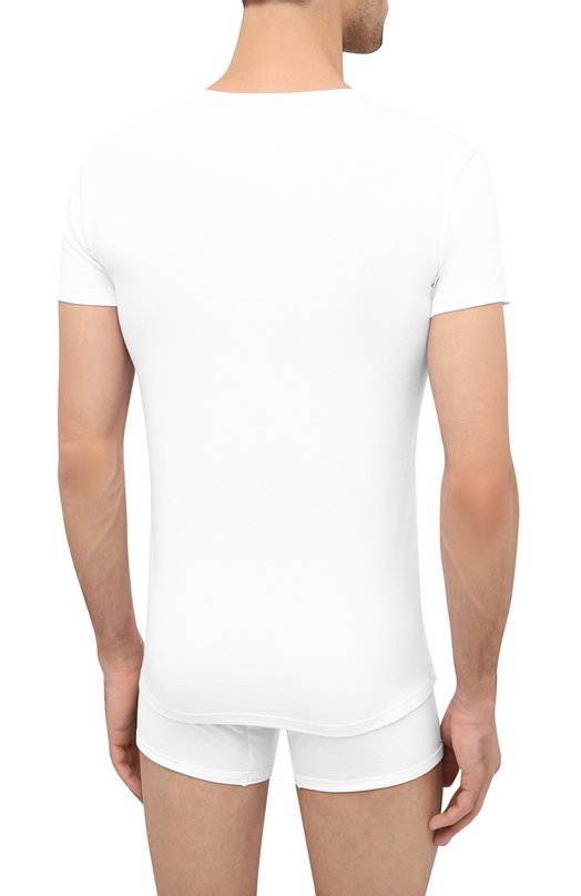 Хлопковая футболка Versace AUU01005/A232741 Белый  AUU01005/A232741 Фото 3