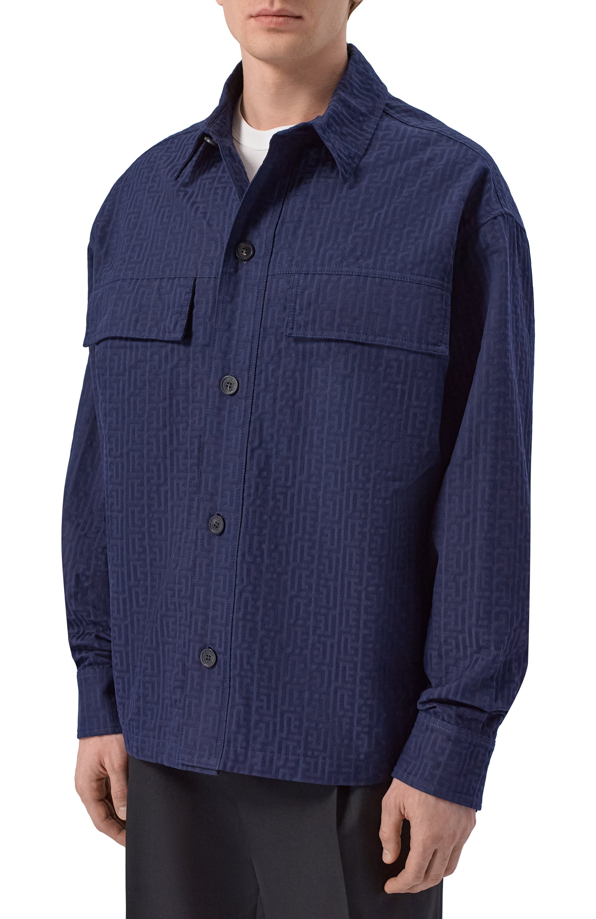 Хлопковая куртка-рубашка BALMAIN, арт. GH1TH881/CG41, фото 3