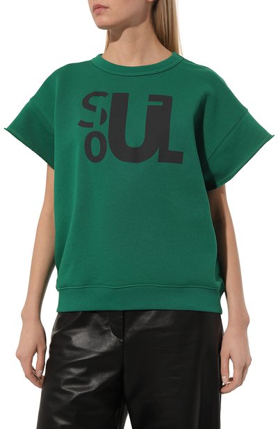 Хлопковый свитшот EMPORIO ARMANI зеленого цвета по цене 21700 руб., арт. 3R2M9J/1JXAZ, фото 3 Хлопковый свитшот EMPORIO ARMANI, арт. 3R2M9J/1JXAZ, фото 3