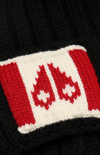 Шапка фактурной вязки с помпоном MOOSE KNUCKLES черного цвета по цене 10600 руб., арт. MK8747MFT, фото 3 Шапка фактурной вязки с помпоном MOOSE KNUCKLES, арт. MK8747MFT, фото 3