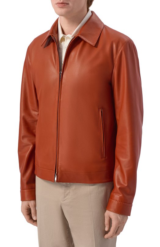 Кожаная куртка MVST M26.2PM.L021/L011 NAPPA CREAM Оранжевый  M26.2PM.L021/L011 NAPPA CREAM Фото 3