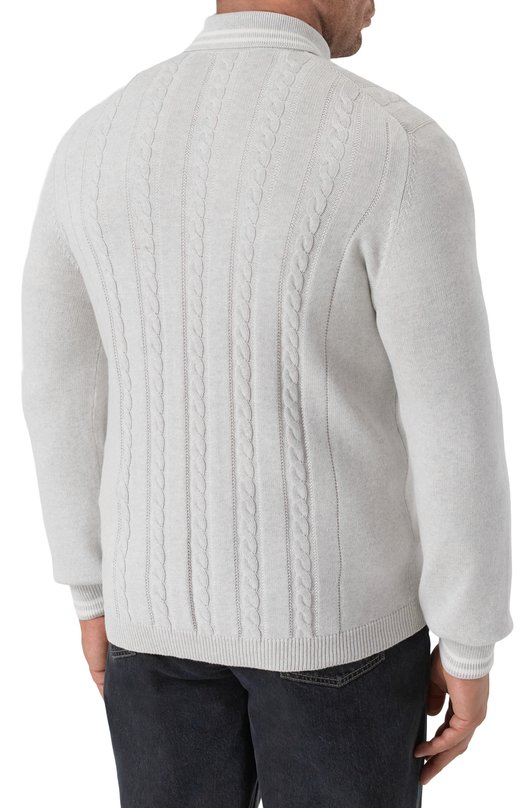 Хлопковый кардиган Brunello Cucinelli M28707925T Серый  M28707925T Фото 4