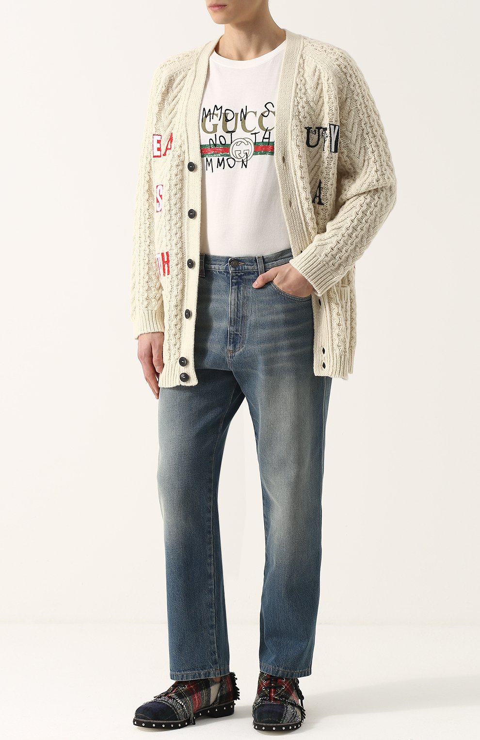 Хлопковая футболка с принтом GUCCI, арт. 493117/X3H99, фото 2