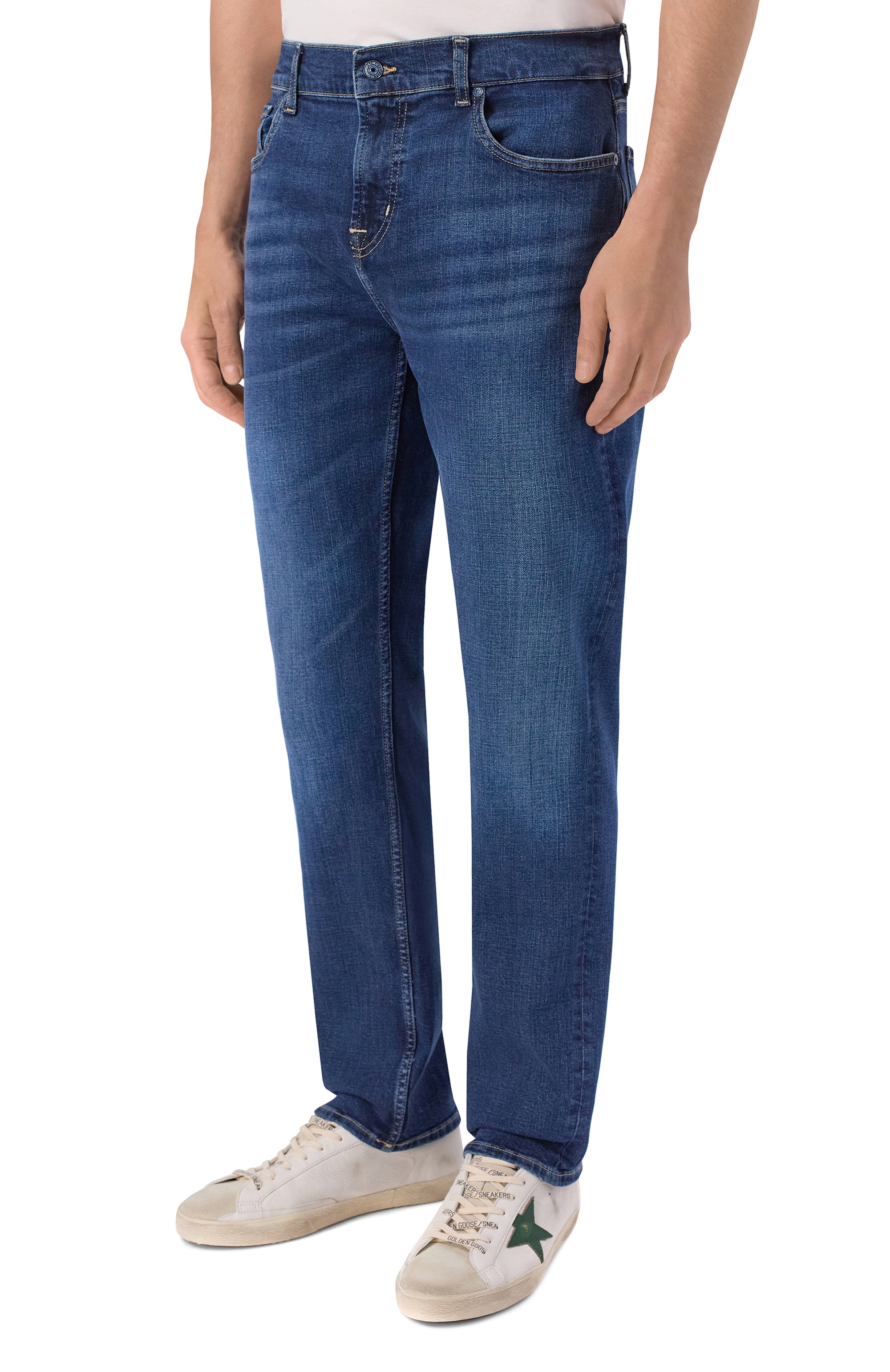 Джинсы slimmy 7 FOR ALL MANKIND синего цвета по цене 36700 руб., арт. 7TC4SC42-3LH, фото 3 Джинсы slimmy 7 FOR ALL MANKIND, арт. 7TC4SC42-3LH, фото 3