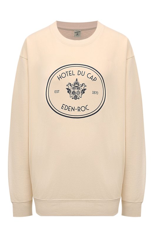 Хлопковый свитшот Sporty and Rich ST071501621CR01 Кремовый ST071501621CR01