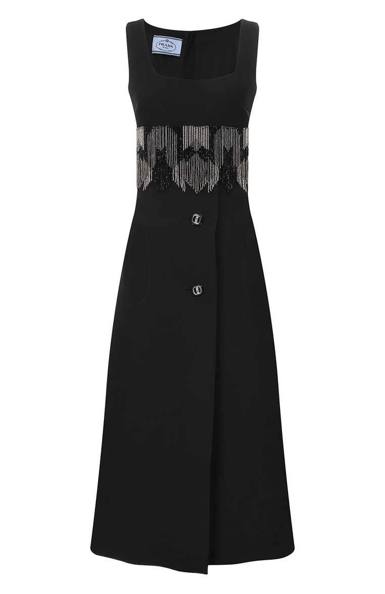 Платье из шерсти и шелка с отделкой бисером PRADA, арт. P3B43R-1XUI-F0002, фото 1