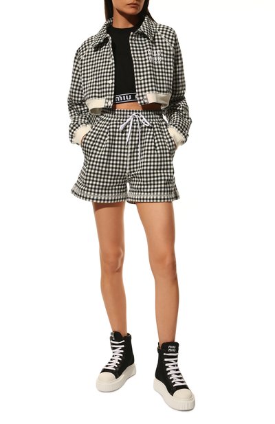 Комбинированные кеды MIU MIU, арт. 5T727D-77T-F0002-005, фото 2