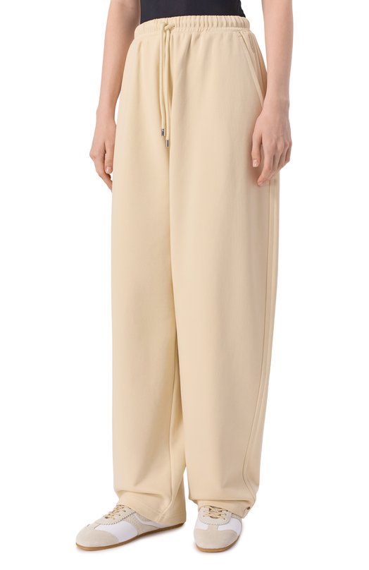 Хлопковые брюки Sportmax L0RD Кремовый  L0RD Фото 3