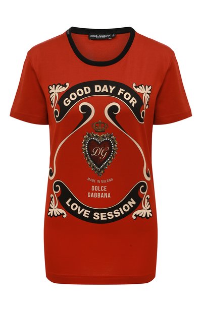 Женская хлопковая футболка DOLCE & GABBANA, арт. F8L61T/FI7S5/0UTLET AW22-23