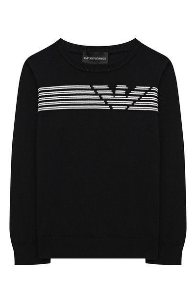 Пуловер из вискозы EMPORIO ARMANI темно-синего цвета по цене 15150 руб., арт. 3K4M58/4MFPZ, фото 1 Пуловер из вискозы EMPORIO ARMANI, арт. 3K4M58/4MFPZ, фото 1