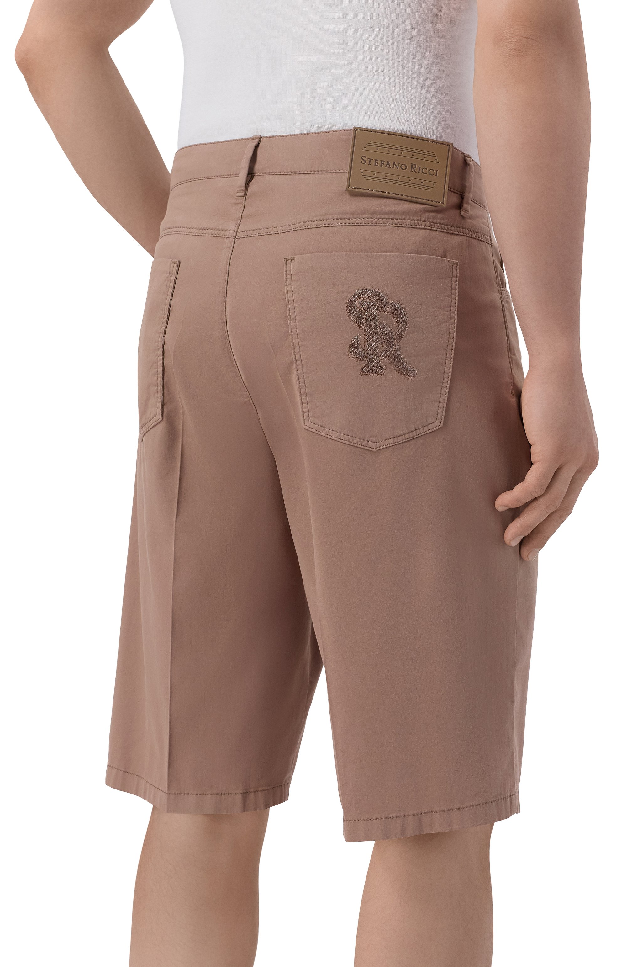 Шорты из хлопка и шелка STEFANO RICCI бежевого цвета по цене 117000 руб., арт. M8T6100081/TFANT, фото 4 Шорты из хлопка и шелка STEFANO RICCI, арт. M8T6100081/TFANT, фото 4