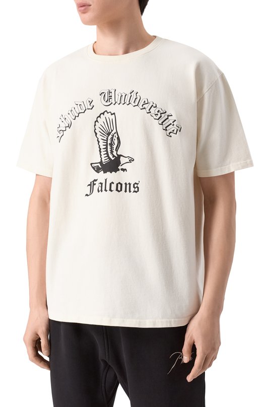 Хлопковая футболка Rhude RHPS26TT06012 Кремовый  RHPS26TT06012 Фото 3