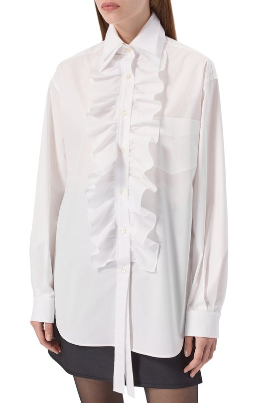 Хлопковая рубашка Moschino A0206/5431 Белый  A0206/5431 Фото 3