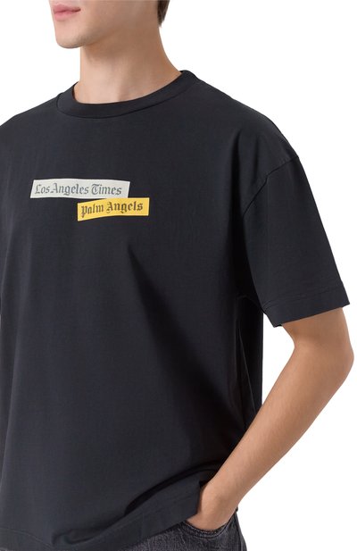 Хлопковая футболка PALM ANGELS, арт. PMAA109F25JER004, фото 5
