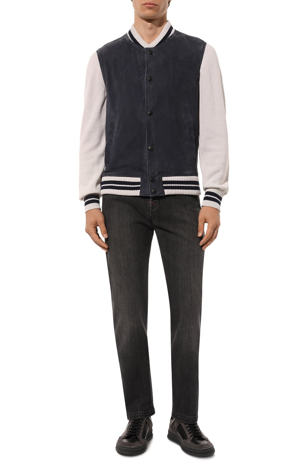 Кожаные кеды KITON, арт. USSA204N0110509, фото 2