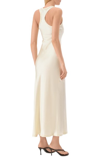 Атласное платье YUZEFI, арт. S0LYR-ACETATE SC00P NECK DRESS/SATEEN, фото 3