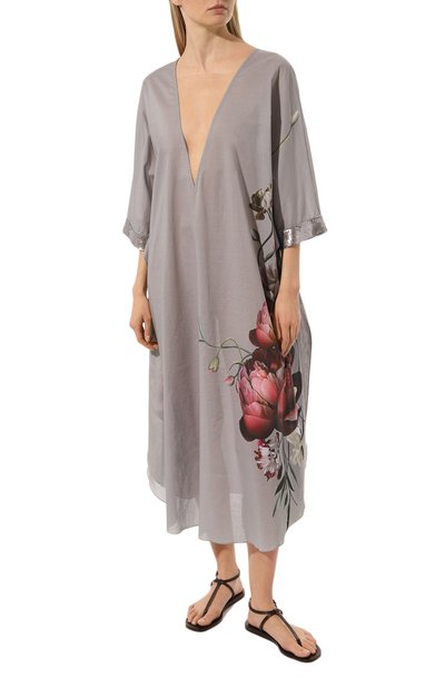 Хлопковая туника YANINA серого цвета по цене 73600 руб., арт. 0-2500, фото 3 Хлопковая туника YANINA, арт. 0-2500, фото 3