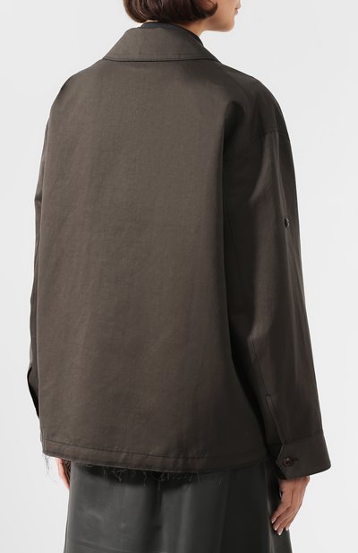 Льняная куртка YOHJI YAMAMOTO хаки цвета по цене 96300 руб., арт. YS-B46-330, фото 4 Льняная куртка YOHJI YAMAMOTO, арт. YS-B46-330, фото 4