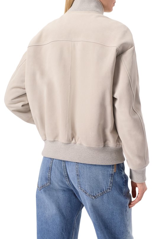 Замшевый бомбер MVST SUEDE LEATHER B0MBER Бежевый  SUEDE LEATHER B0MBER Фото 4