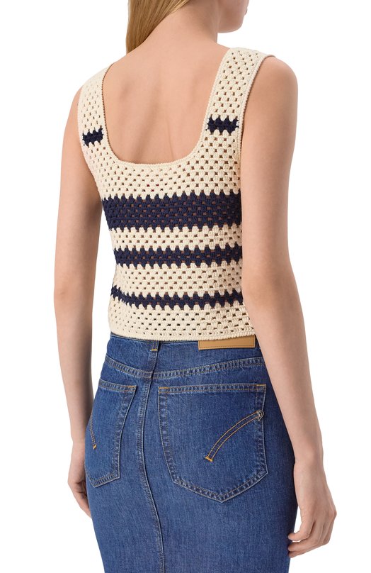 Хлопковый топ Zadig and Voltaire KWT001119 Кремовый  KWT001119 Фото 4