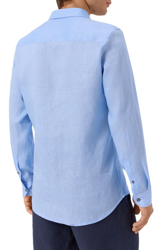 Льняная рубашка Aeronautica Militare CA1239CT3089 Голубой  CA1239CT3089 Фото 4